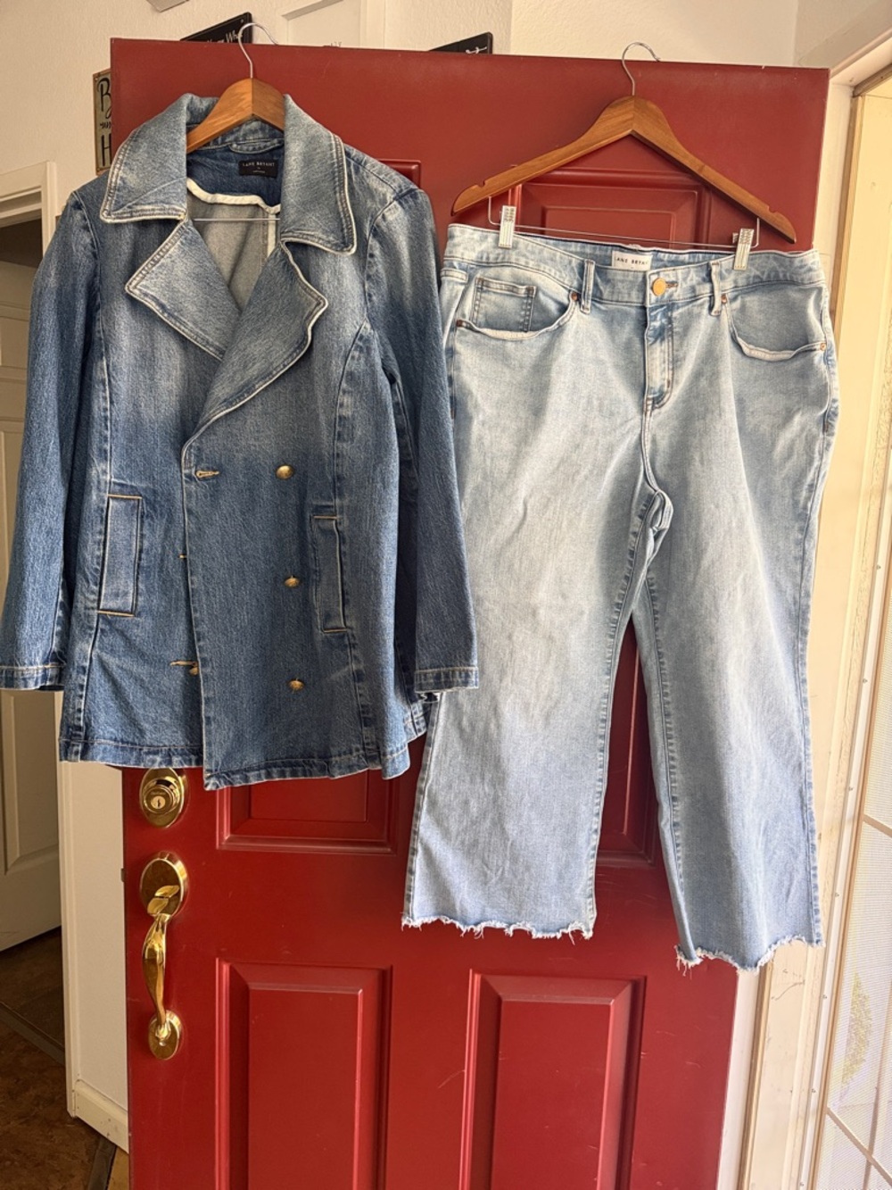 Lane Bryant Light Blue Denim Jacket and Jeans Set